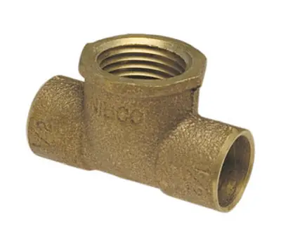 NIBCO 712R 1-1/2 in. Sweat x 1-1/2 in. Sweat x 1 in. Female Cast Bronze Reducing Tee