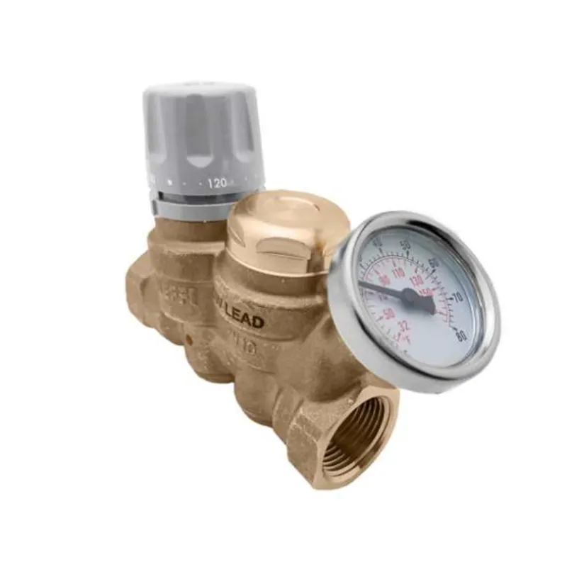 Caleffi North America 116151AC001 ThermoSetter Adjustable Thermal Balancing Valve 3/4 FNPT w/ Check Valve & Pressure Gauge With isolation valves